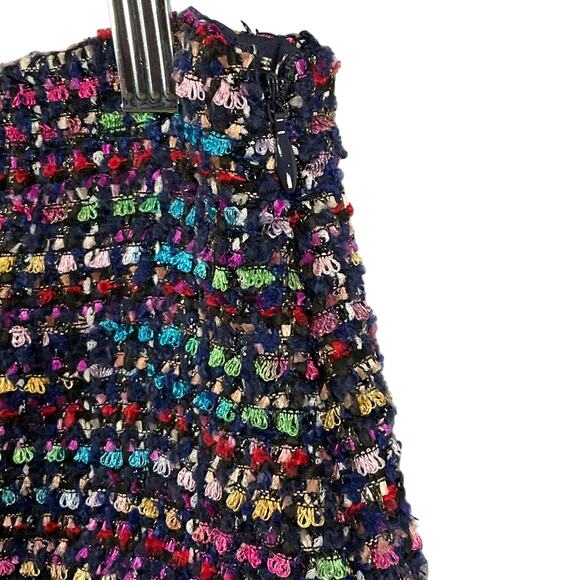ANN TAYLOR LOFT Tweed Mini Skirt Textured Shimmer A Line Multicolor sz 8 Art - Picture 7 of 13